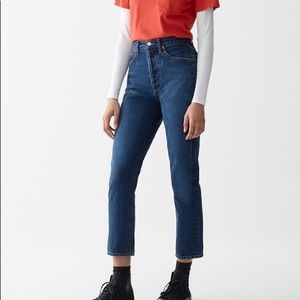 Agolde Riley High Waisted Straight Crop Jeans